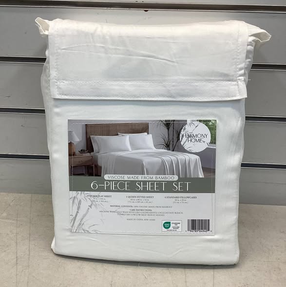 Harmony Home 6-Piece Viscose Made from Bamboo Sheet Set - Queen Size