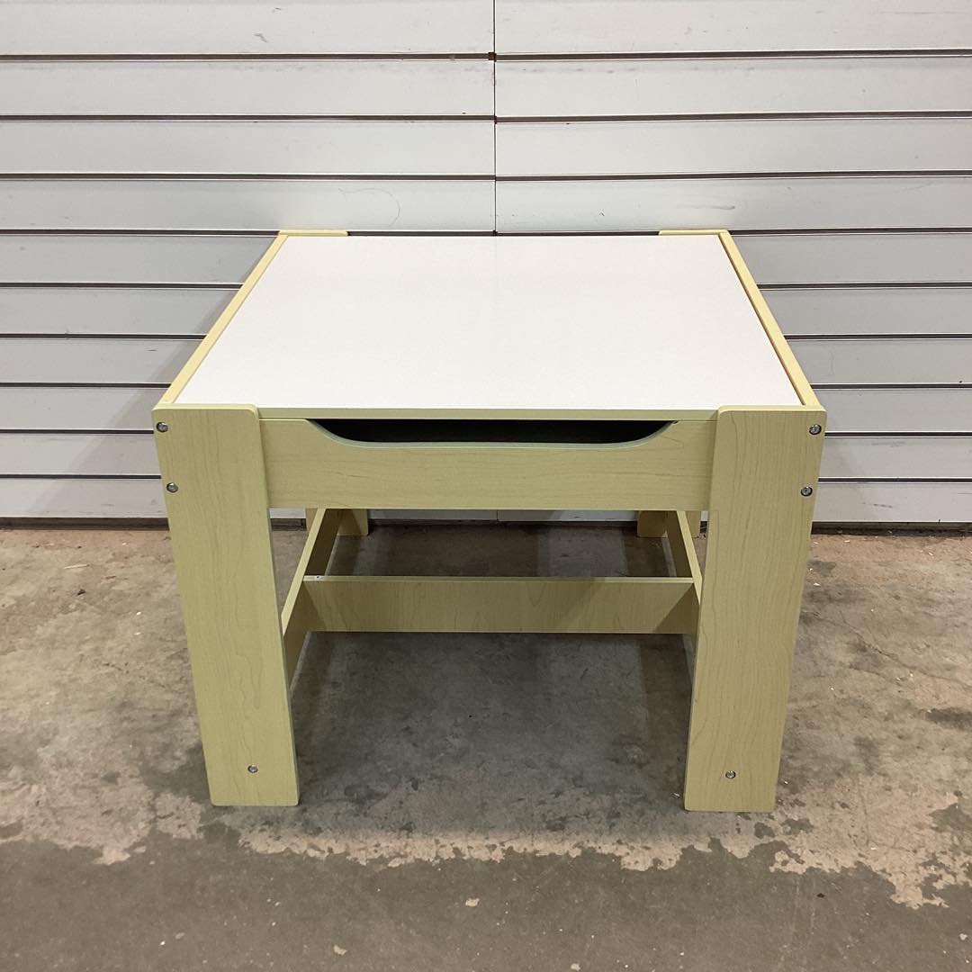 Brand new Kids Table Chairs Set With Storage Boxes Blackboard Whiteboard Drawing