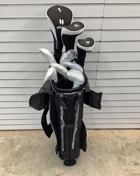 Gymax Men's Left-Handed Complete Golf Clubs & Bag Set w/460CC #1 Driver #3 Fairway Black.