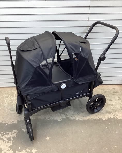 BABY JOY Wagon Stroller for 2 Kids, Collapsible Push Pull Double Stroller Wagon with Adjustable Handle Bar