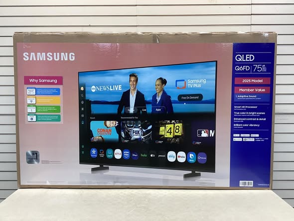 Brand new SAMSUNG 75” Class Q6FD Series 4K QLED Smart TV