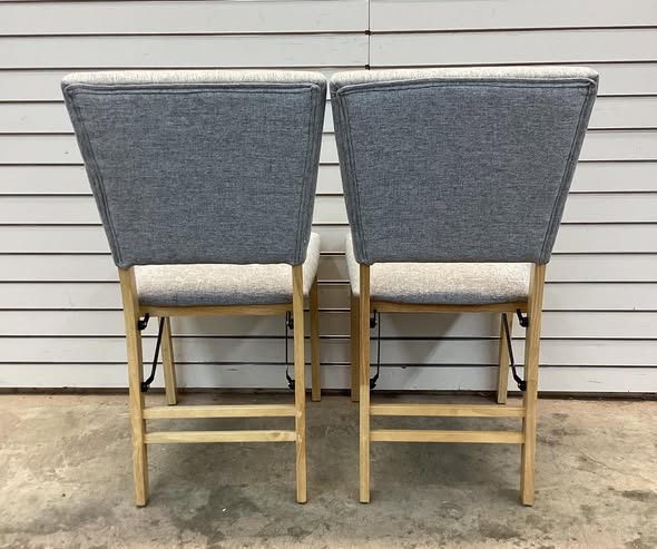 Costway Foldable Dining Chair Set of 2 Armless Kitchen Chair with Padded Seat and Tilt Backrest