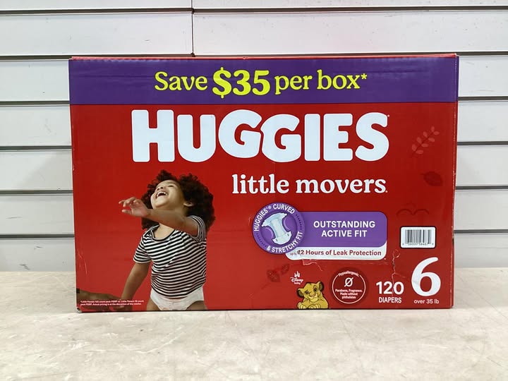 Huggies Little Movers Baby Diapers, Size 6, 120 ct