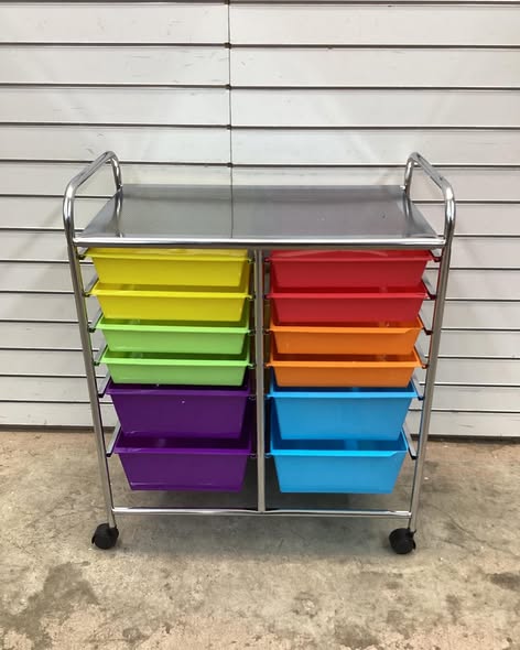 Costway - 12 Drawers Rolling Cart Storage Scrapbook Paper Studio Organizer - Multicolor