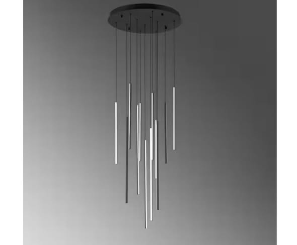 Brand new EDISLIVE 12-Light 116-Watt Integrated LED Minimalistic Matte Black Kitchen Island Pendant Adjustable Chandelier