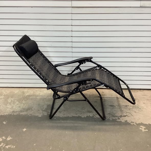 Sumyeg 2Pcs Folding Patio Rattan Zero Gravity Lounge Chair Set of 2