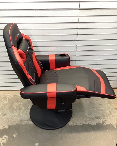 Goplus Massage Gaming Recliner Reclining Racing Chair Swivel Red.