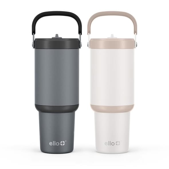 Ello Oasis Go 30oz Leak-Proof Stainless Steel Tumbler, 2 Pack