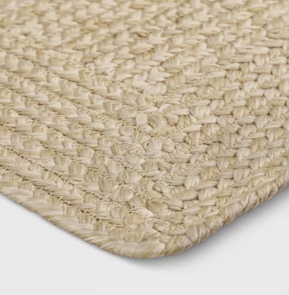 7'x10' Natural Woven Rectangular Outdoor Area Rug Heathered Cream - Threshold