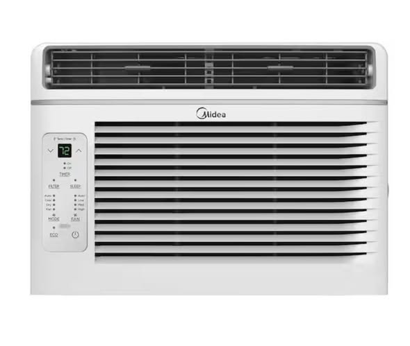 Midea 6,000 BTU Window AC Cools up to 250 sq. ft. with Remote, Sleep Mode, Timer, Drain Hose and Wi-Fi in White