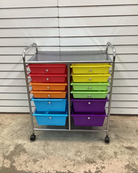 Costway - 12 Drawers Rolling Cart Storage Scrapbook Paper Studio Organizer - Multicolor