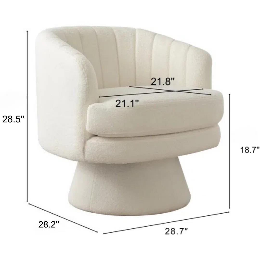 Romriell 29" Wide Modern Soft Upholstered Swivel Barrel Chair