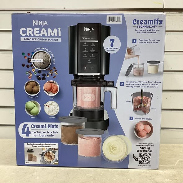 Ninja CREAMi 7-in-1 Ice Cream & Sorbet Maker with Additional Pints