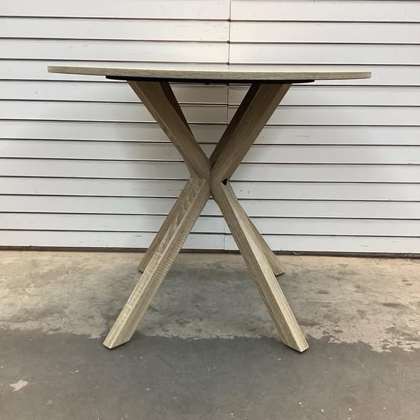 Costway 36" Round Farmhouse Dining Table for 4 w/Stable Intersecting Pedestal Base