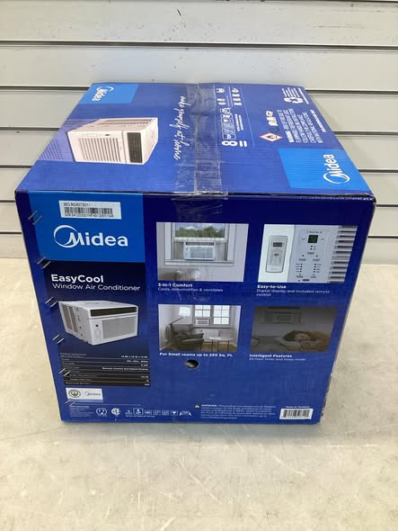 Midea 6,000 BTU Window AC Cools up to 250 sq. ft. with Remote, Sleep Mode, Timer, Drain Hose and Wi-Fi in White