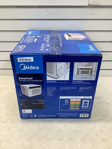 Midea 6,000 BTU Window AC Cools up to 250 sq. ft. with Remote, Sleep Mode, Timer, Drain Hose and Wi-Fi in White