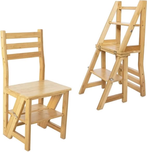 Brand new Innovative Creative Multi-Functional Bamboo Folding 3 Step Chair Stool