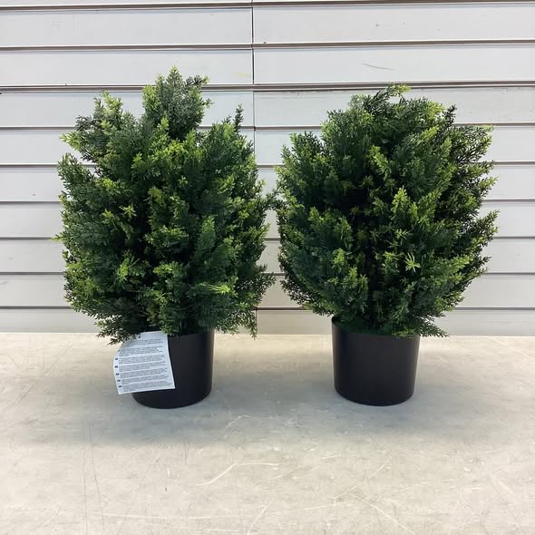 Brand new Costway 22'' Artificial Cedar Topiary Ball Tree 2-Pack Faux Shrub Bush Trees for Decor