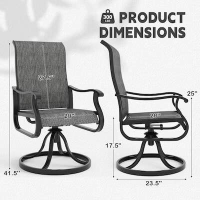 UDPATIO Patio Swivel Dining Chairs Outdoor High Back Dining Chairs Set of 4