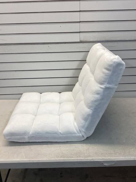 Costway Adjustable 14-Position Floor Chair Folding Lazy Gaming Sofa Chair Cushioned- White