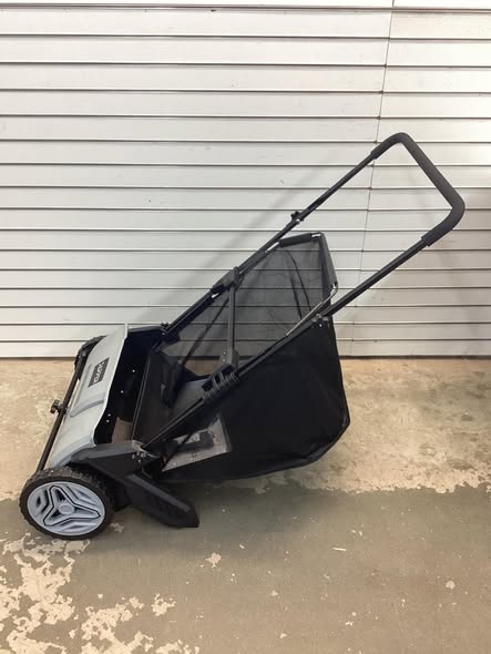 DAPPER SUPPLY Walk-Behind Outdoor Hand Push Lawn Sweeper 3.5 cu. ft. Hopper Bag and 21 in. Sweeping Width in Gray