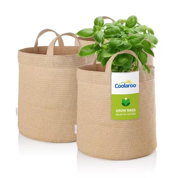 Coolaroo 5 Gal. Desert Sand Fabric Planting Garden Grow Bags with Handles Planter Pot (3-Pack)
