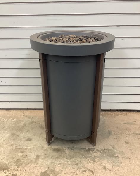 Threshold Column Propane Fire Pit Gray