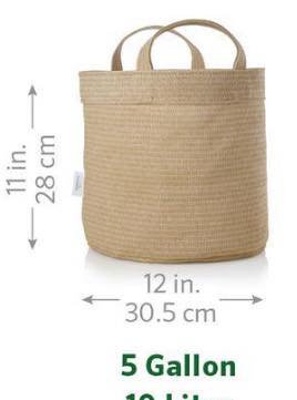 Coolaroo 5 Gal. Desert Sand Fabric Planting Garden Grow Bags with Handles Planter Pot (3-Pack)