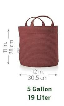 Coolaroo 2-Pack 5 Gallon Heavy Duty Plant/Vegetable/Herb/Fruit Breathable Fabric Grow Planter Pot Bags with Handles