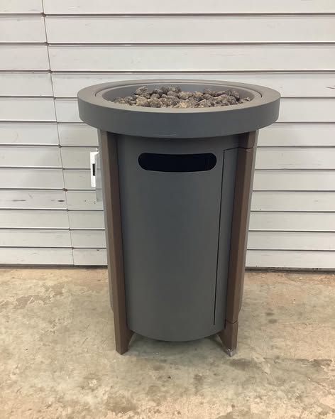 Threshold Column Propane Fire Pit Gray