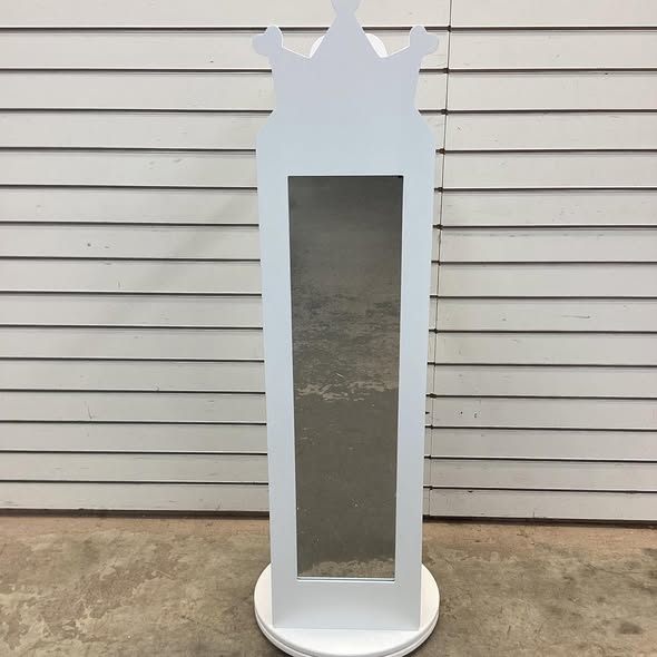 Costway 3-in-1 Armoire Rotating Mirror Jewelry Cabinet w/Clothes Rack - White