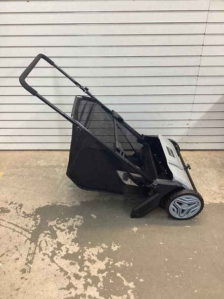 DAPPER SUPPLY Walk-Behind Outdoor Hand Push Lawn Sweeper 3.5 cu. ft. Hopper Bag and 21 in. Sweeping Width in Gray