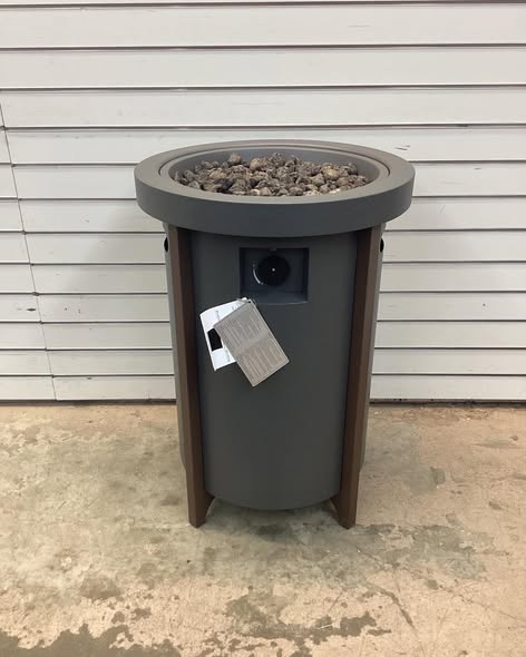 Threshold Column Propane Fire Pit Gray