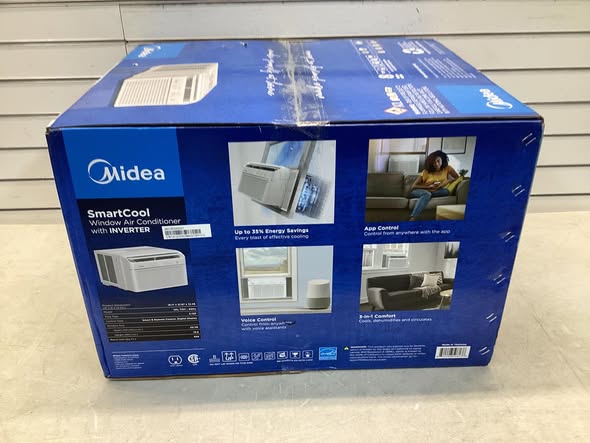Midea 12,000 BTU U+ Smart Inverter Window AC Cools up to 550 sq. ft. w/ Remote, Sleep Mode, Timer, Wi-Fi, Energy Star in White