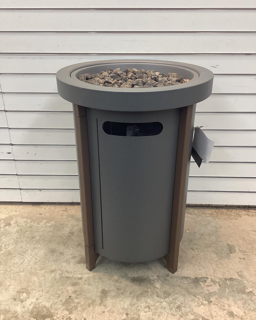 Threshold Column Propane Fire Pit Gray