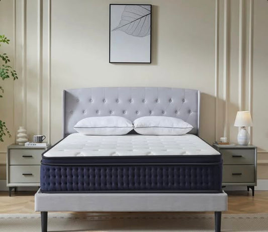 Alwyn Home 12-Inch Cooling Gel Memory Foam Hybrid Mattress – Medium Firm, King Size