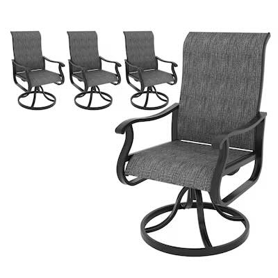 UDPATIO Patio Swivel Dining Chairs Outdoor High Back Dining Chairs Set of 4