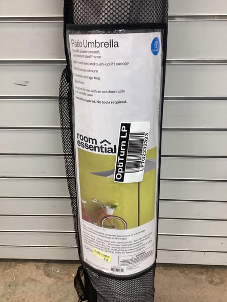 Room Essentials 6' Round Outdoor Patio Market Umbrella in Grey