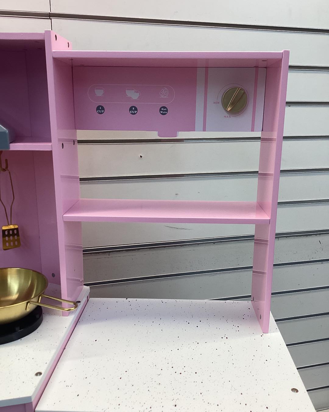Costway Pretend Play Kitchen for Kids Toddler Aged 3+ Wooden Toy Set with Range Hood Pink