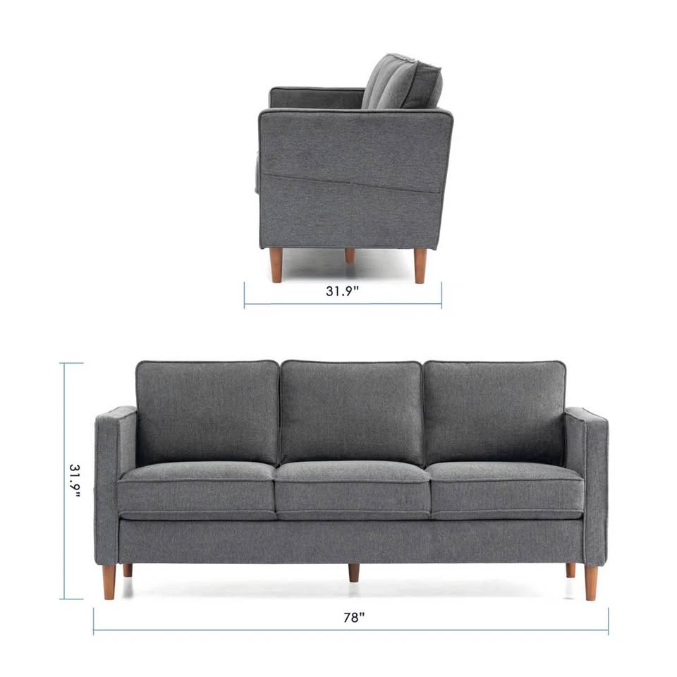 Hana 78" Square Arm Sofa