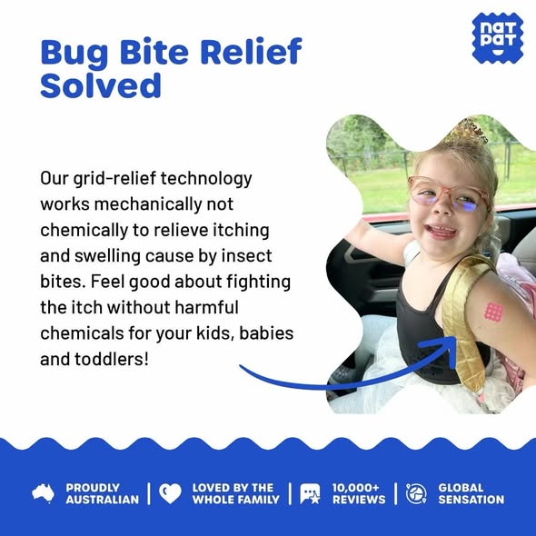 NATPAT 24ct "MagicPatch" Itch Relief Stickers Anti-Itch Treatment for Mosquito Bite Relief Safe and Natural