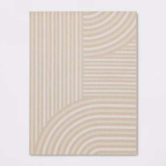 Room Essentials 9’ x 12‘ Outdoor Area Rug - Tan Geometric