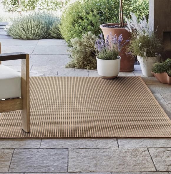 Threshold 7'8” x9’10” Micro Grid Rectangular Woven Outdoor Area Rug Black/Beige