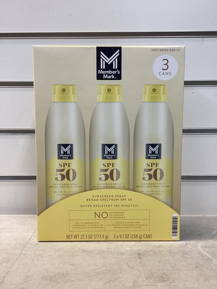 Member's Mark Sunscreen Spray, SPF 50, 9.1 oz., 3 pk.