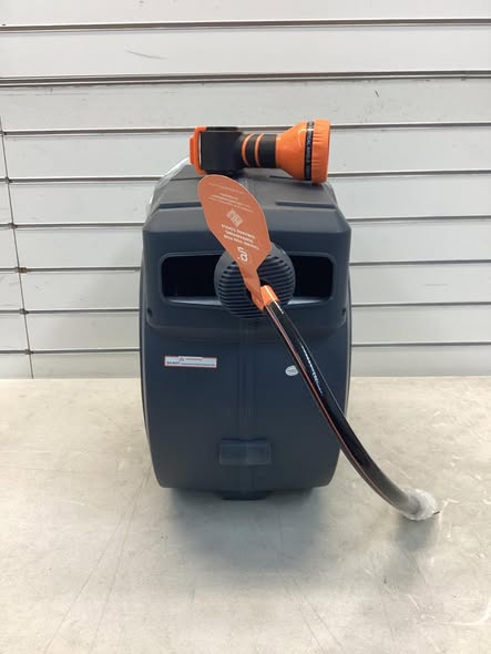 Giraffe Tools Garden Retractable Hose Reel-1/2 in. to 100 ft. Wall Mounted, Dark Grey