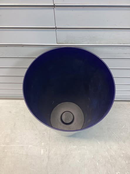 Vigoro Harmony Medium Cobalt Blue Lightweight Round Plastic Planter (11.5 in. L x 11.5 in. W x 20 in. H)