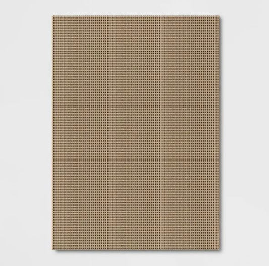 Threshold 7'8” x9’10” Micro Grid Rectangular Woven Outdoor Area Rug Black/Beige