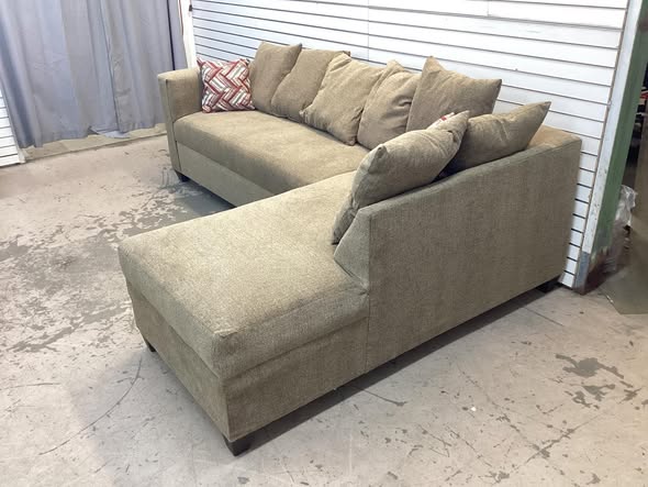 Brand New Fabric L-shaped Sectional with Pillows