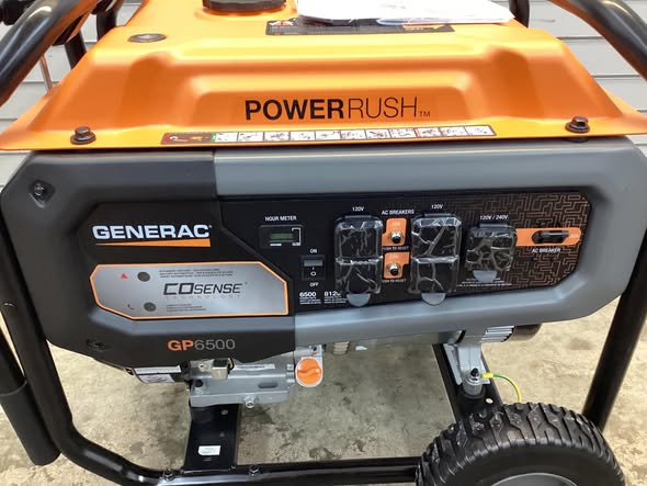 Generac 8125 / 6500-Watt Recoil Start Gasoline Powered Portable Generator with Cosense