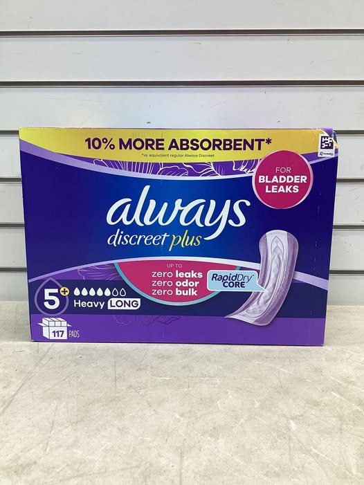 Always Discreet Incontinence Pads, Heavy Long, 117 ct.